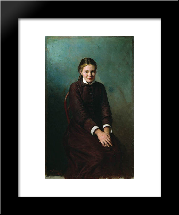 Girl Student 20x24 Black Modern Wood Framed Art Print Poster by Yaroshenko, Mykola