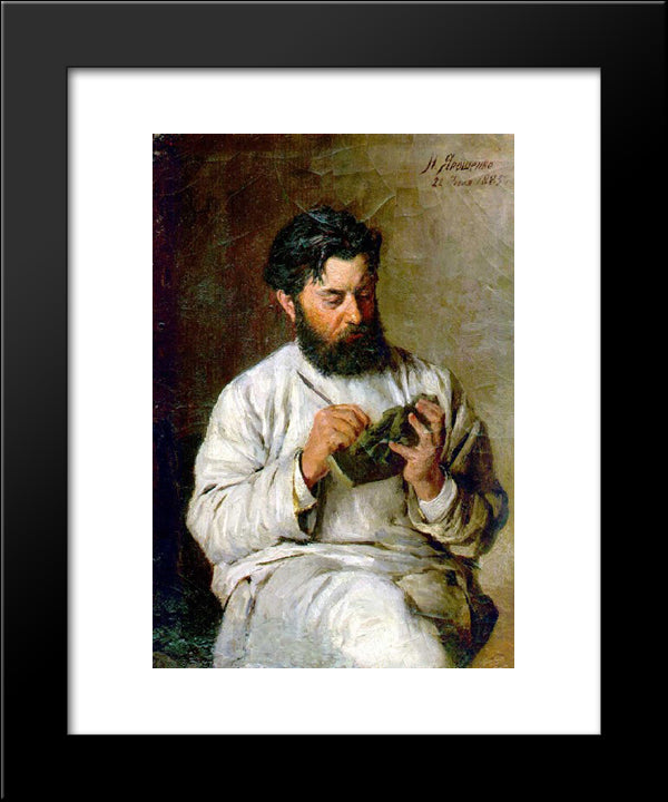 Portrait Of The Sculptor L.V. Posen 20x24 Black Modern Wood Framed Art Print Poster by Yaroshenko, Mykola