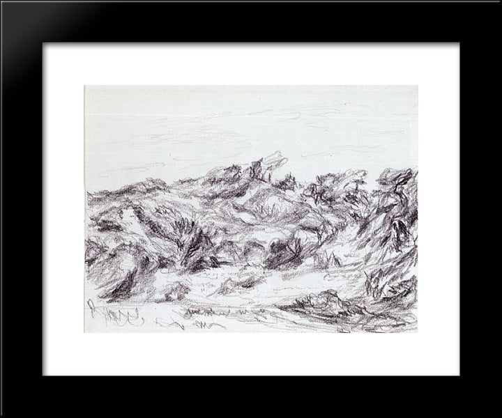 Untitled (Dunes With Peaked Brush) 20x24 Black Modern Wood Framed Art Print Poster by Stout, Myron