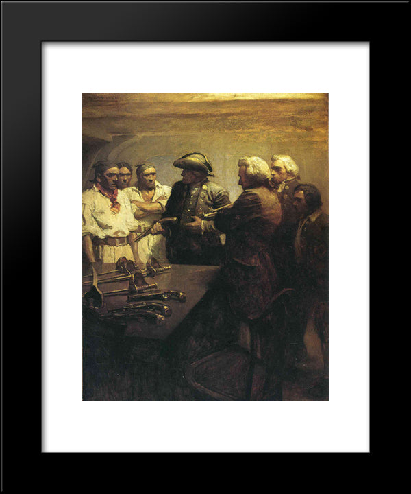 Preparing For Mutiny 20x24 Black Modern Wood Framed Art Print Poster by Wyeth, N.C.