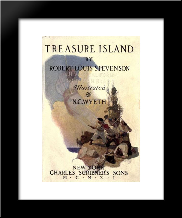 Treasure Island (Title 1) 20x24 Black Modern Wood Framed Art Print Poster by Wyeth, N.C.
