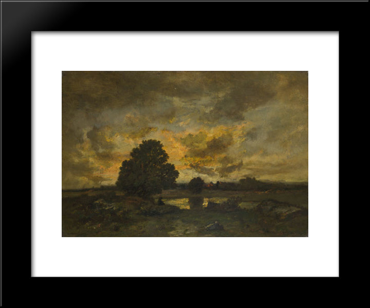 Common With Stormy Sunset 20x24 Black Modern Wood Framed Art Print Poster by Diaz, Narcisse Virgilio