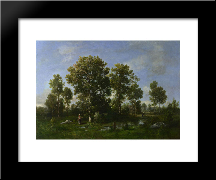 Sunny Days In The Forest 20x24 Black Modern Wood Framed Art Print Poster by Diaz, Narcisse Virgilio