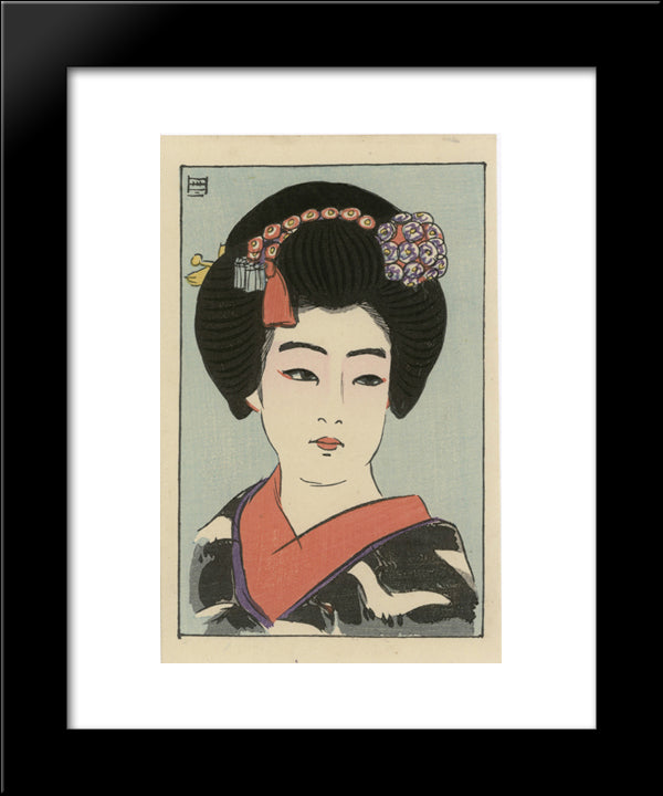 Gion No Nakako 20x24 Black Modern Wood Framed Art Print Poster by Shunsen, Natori