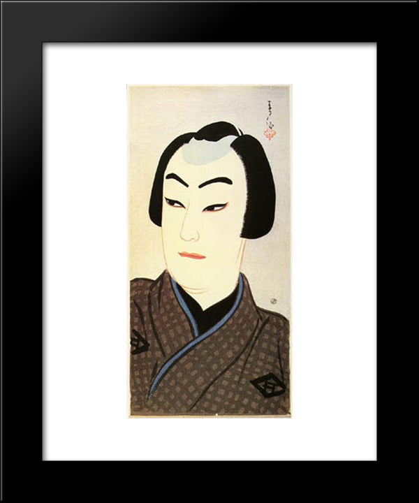 Nakamura Ganjiro As Kamiya Jihei 20x24 Black Modern Wood Framed Art Print Poster by Shunsen, Natori