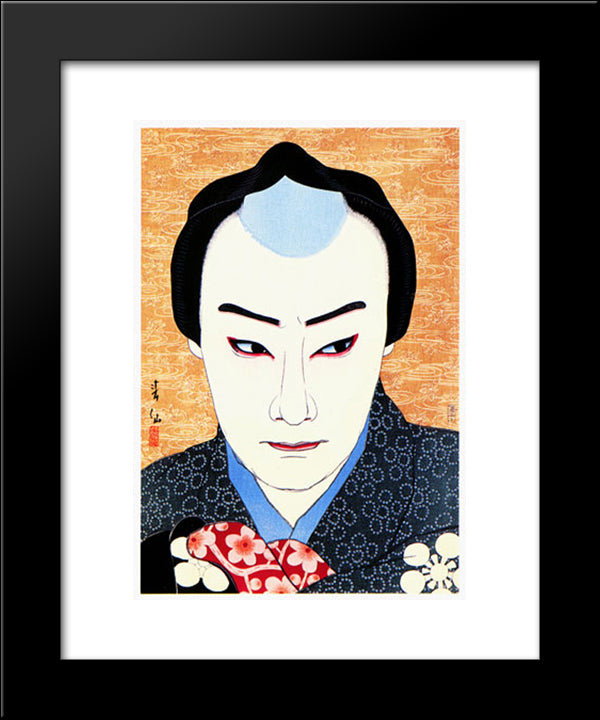 Nakamura Ganjiro As Tojuro 20x24 Black Modern Wood Framed Art Print Poster by Shunsen, Natori