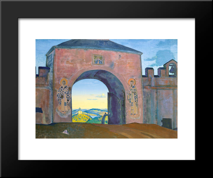 And We Are Opening The Gates 20x24 Black Modern Wood Framed Art Print Poster by Roerich, Nicholas