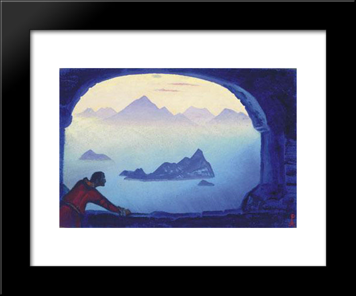 Anxiety 20x24 Black Modern Wood Framed Art Print Poster by Roerich, Nicholas