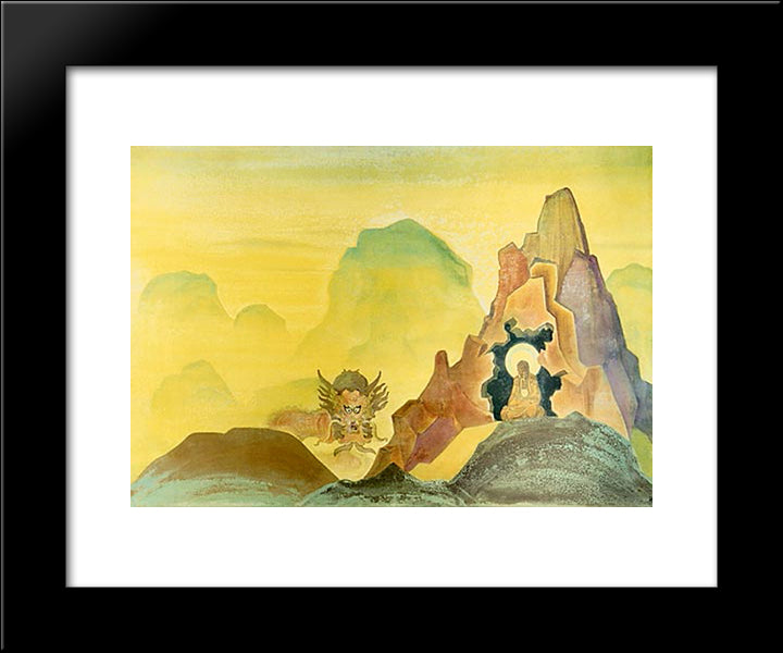 Arhat 20x24 Black Modern Wood Framed Art Print Poster by Roerich, Nicholas