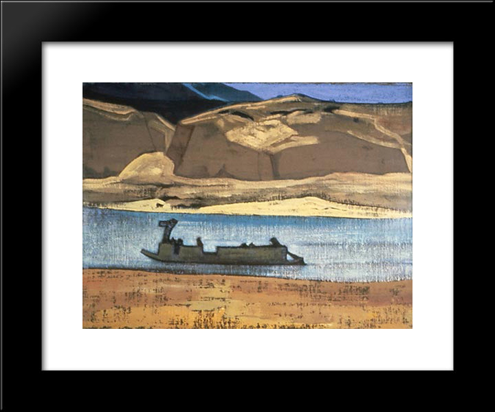 Brahmaputra (Tsangpo) 20x24 Black Modern Wood Framed Art Print Poster by Roerich, Nicholas