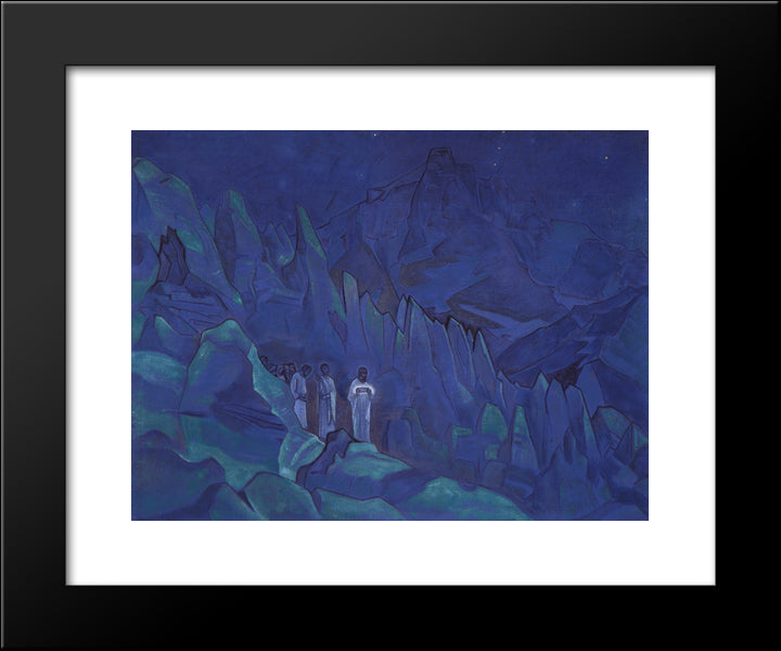 Burning The Darkness 20x24 Black Modern Wood Framed Art Print Poster by Roerich, Nicholas