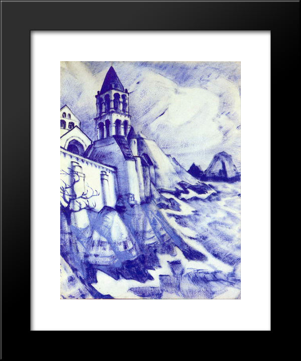 By The Sea 20x24 Black Modern Wood Framed Art Print Poster by Roerich, Nicholas