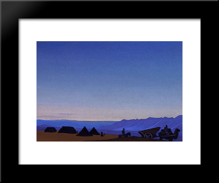 Caravan 20x24 Black Modern Wood Framed Art Print Poster by Roerich, Nicholas