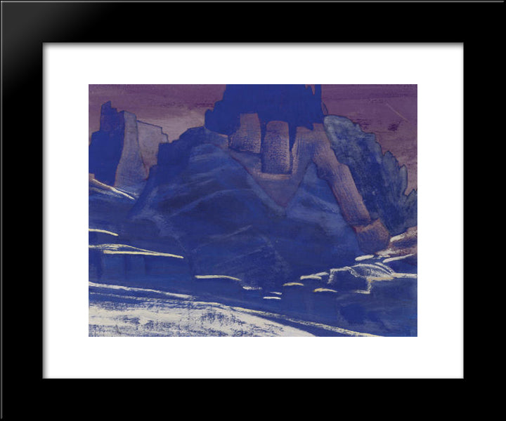 Castle Of King Gesar 20x24 Black Modern Wood Framed Art Print Poster by Roerich, Nicholas