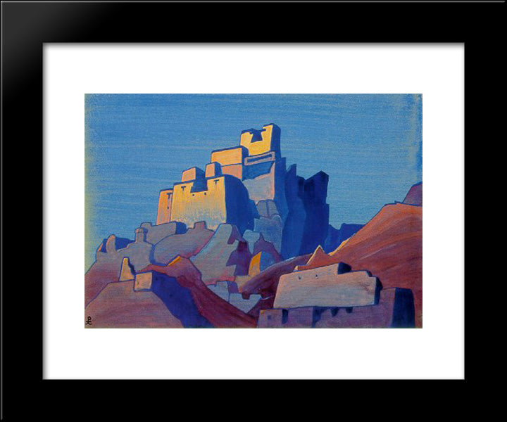 Chiktan Citadel In Himalayas 20x24 Black Modern Wood Framed Art Print Poster by Roerich, Nicholas