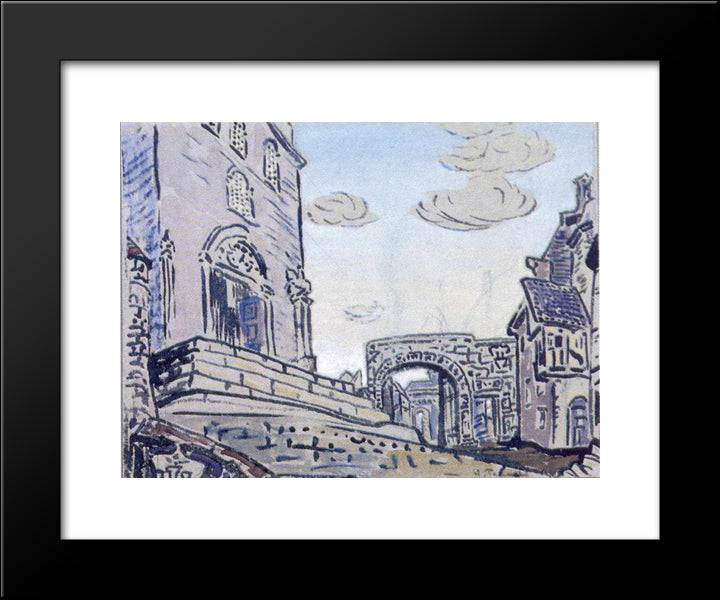 City 20x24 Black Modern Wood Framed Art Print Poster by Roerich, Nicholas