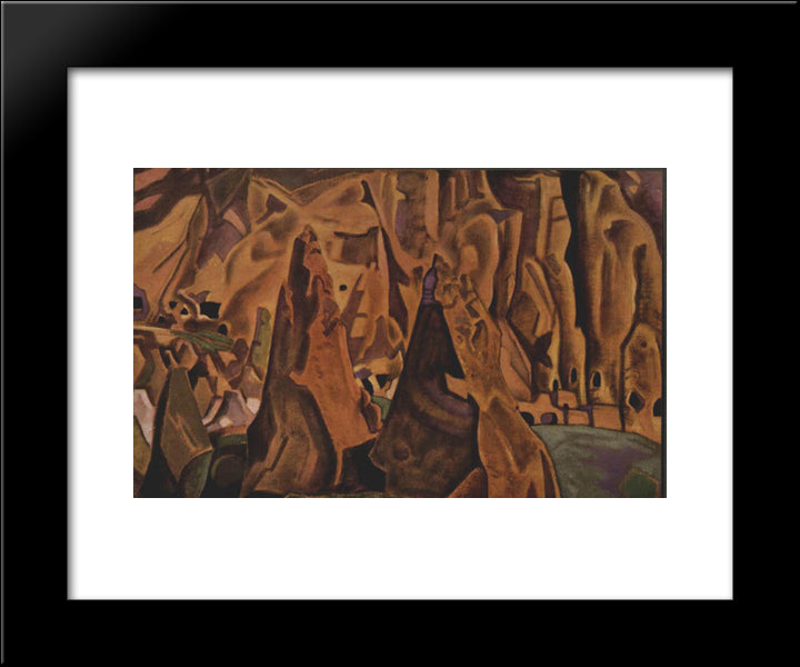 Cliff Dwellings (Arizona) 20x24 Black Modern Wood Framed Art Print Poster by Roerich, Nicholas