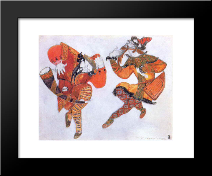 Clowns Skula And Yeroshka 20x24 Black Modern Wood Framed Art Print Poster by Roerich, Nicholas