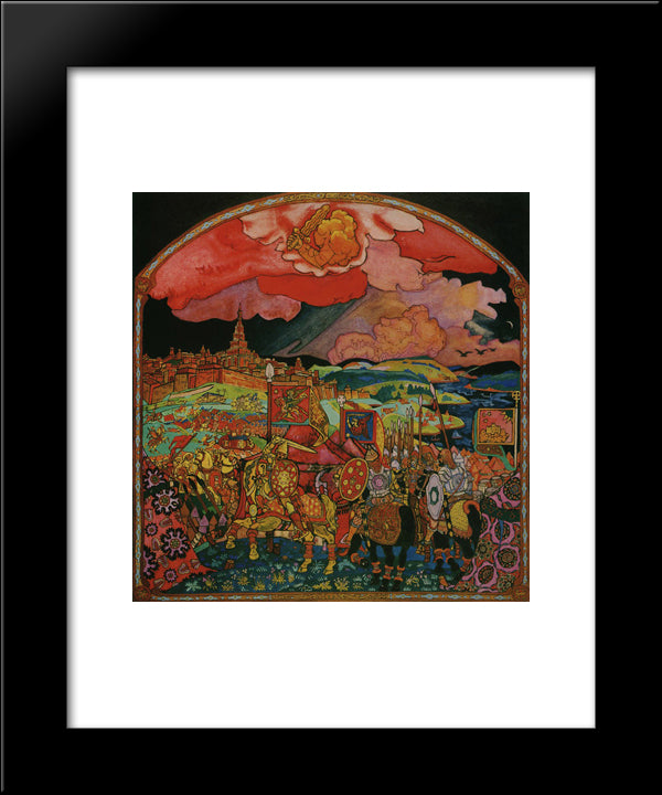 Conquest Of Kazan 20x24 Black Modern Wood Framed Art Print Poster by Roerich, Nicholas