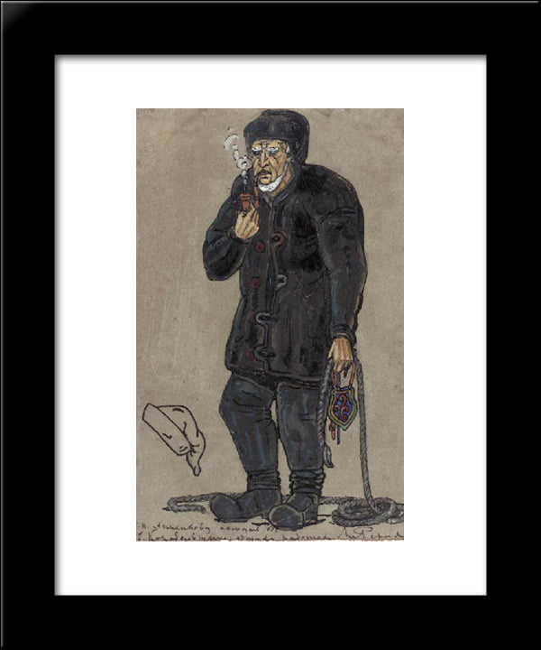 Costume Design Of A Shipbuilder For Peer Gynt 20x24 Black Modern Wood Framed Art Print Poster by Roerich, Nicholas