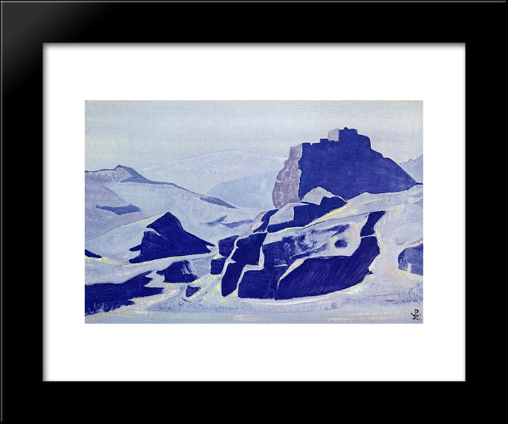 Dzong At Evening 20x24 Black Modern Wood Framed Art Print Poster by Roerich, Nicholas