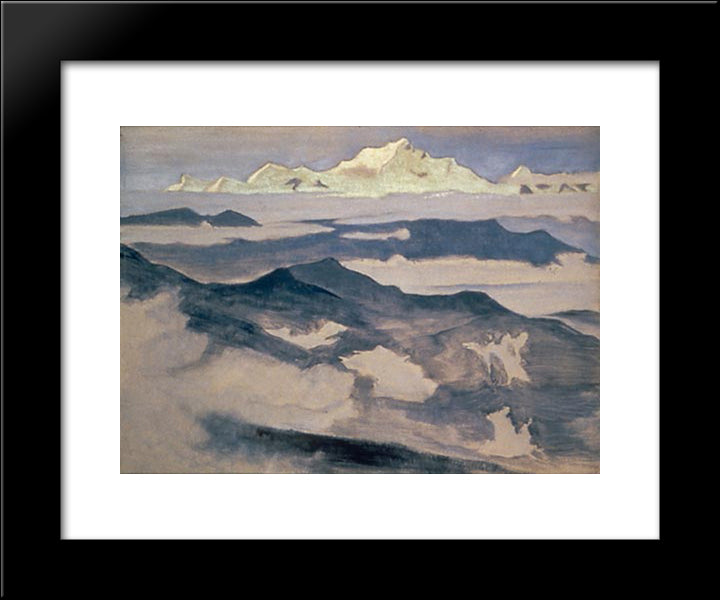 Evening 20x24 Black Modern Wood Framed Art Print Poster by Roerich, Nicholas