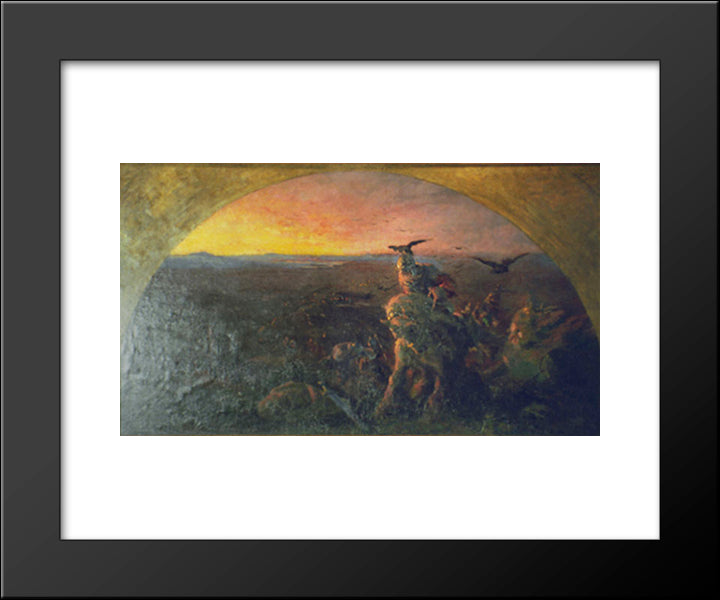 Evening Of Kiev Bogatyrs 20x24 Black Modern Wood Framed Art Print Poster by Roerich, Nicholas