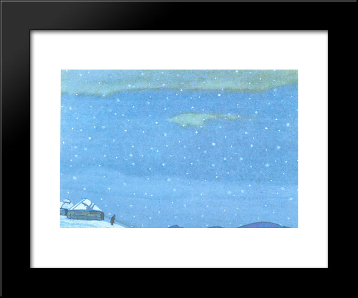 Frosty Mongolia 20x24 Black Modern Wood Framed Art Print Poster by Roerich, Nicholas
