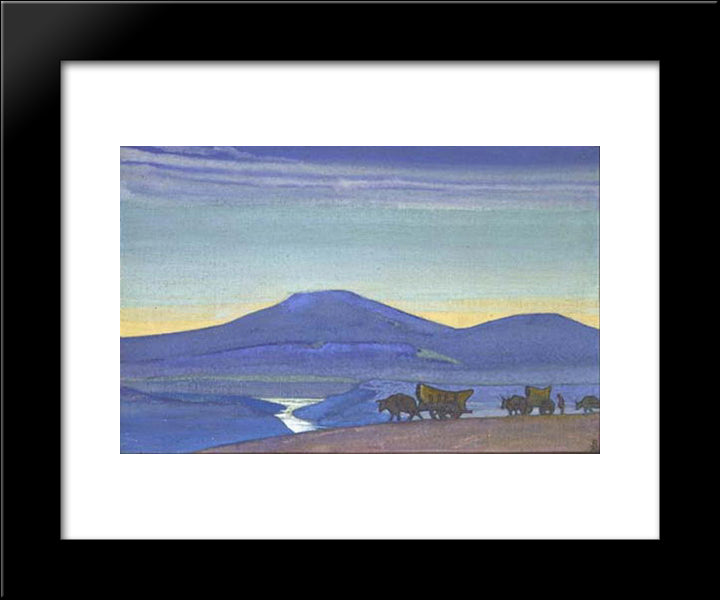 Gansu 20x24 Black Modern Wood Framed Art Print Poster by Roerich, Nicholas