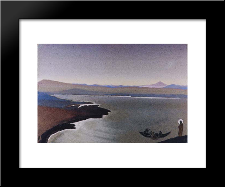 Gennesaret Fishing 20x24 Black Modern Wood Framed Art Print Poster by Roerich, Nicholas