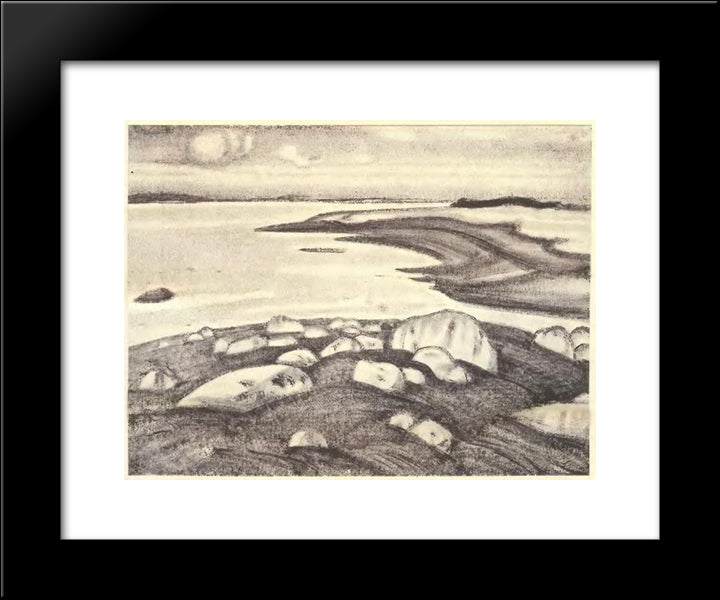 Giant'S Tomb 20x24 Black Modern Wood Framed Art Print Poster by Roerich, Nicholas