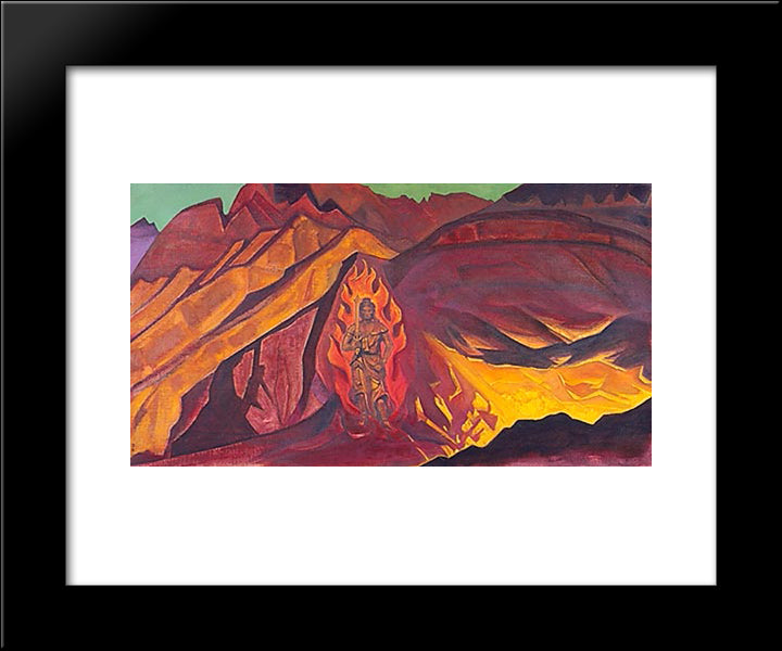 Guardian Of The Entrance 20x24 Black Modern Wood Framed Art Print Poster by Roerich, Nicholas