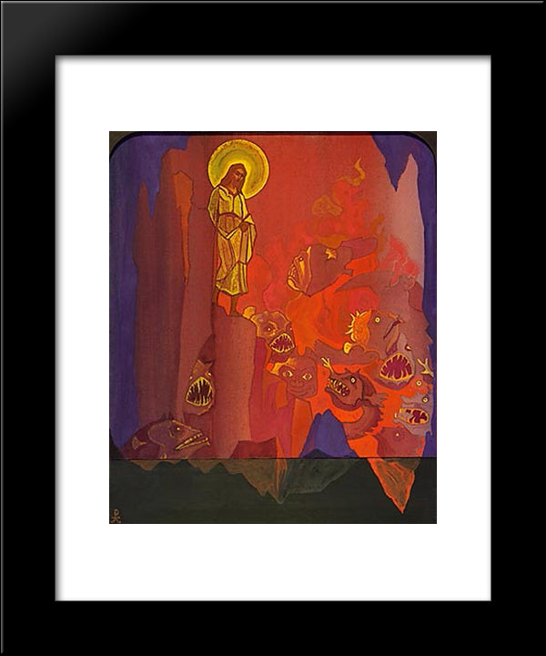 Harrowing Of Hell 20x24 Black Modern Wood Framed Art Print Poster by Roerich, Nicholas