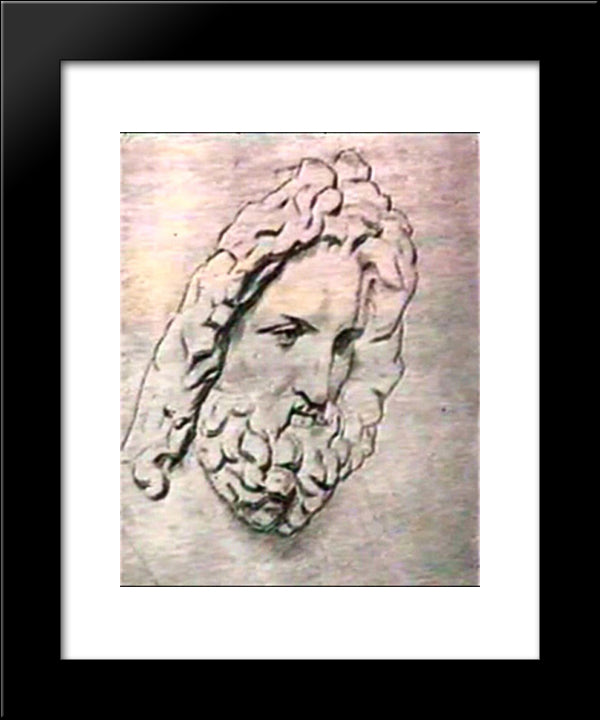 Head Of Zeus 20x24 Black Modern Wood Framed Art Print Poster by Roerich, Nicholas