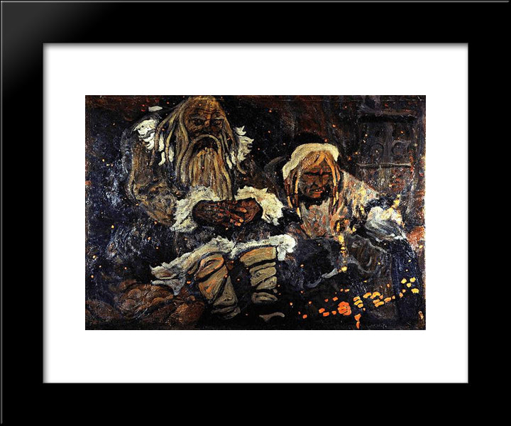 Hearth 20x24 Black Modern Wood Framed Art Print Poster by Roerich, Nicholas