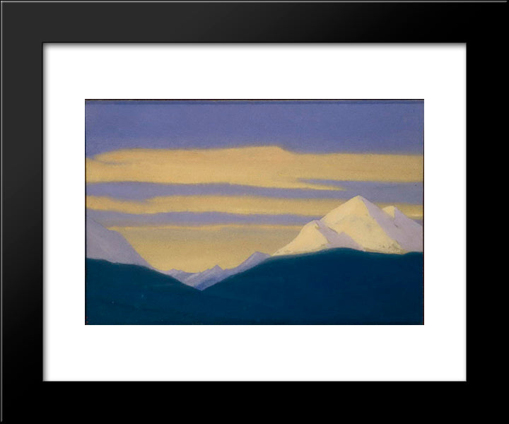 Himalayas. Golden Clouds On A Purple Sky. 20x24 Black Modern Wood Framed Art Print Poster by Roerich, Nicholas