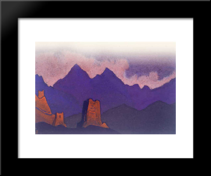 Himalayas. Monastery. 20x24 Black Modern Wood Framed Art Print Poster by Roerich, Nicholas