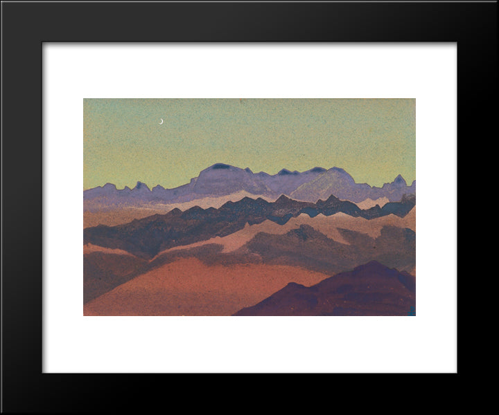 Himalayas. Nearly Sandahpu. 20x24 Black Modern Wood Framed Art Print Poster by Roerich, Nicholas