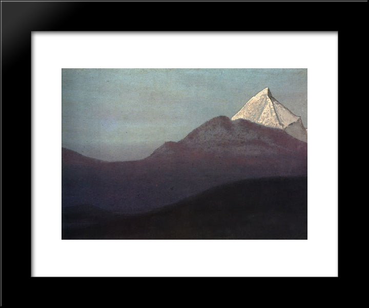 Himalayas. Pink Peak. 20x24 Black Modern Wood Framed Art Print Poster by Roerich, Nicholas