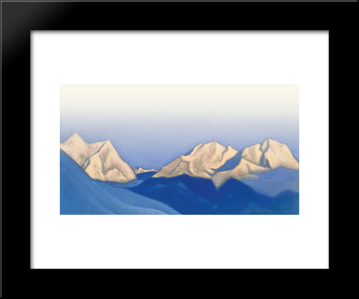 Himalayas. Pink Peaks. 20x24 Black Modern Wood Framed Art Print Poster by Roerich, Nicholas