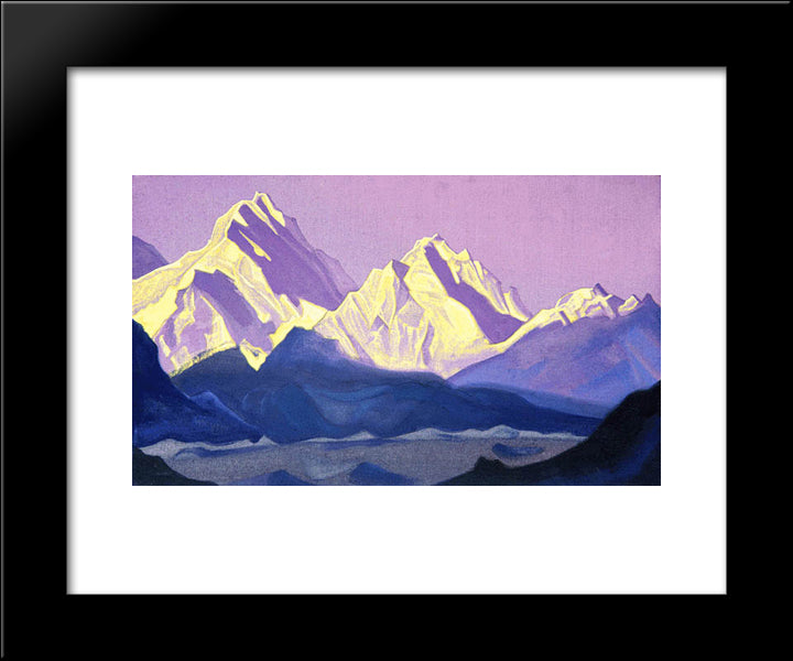 Himalayas. Sunset. 20x24 Black Modern Wood Framed Art Print Poster by Roerich, Nicholas
