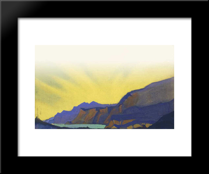 Himalayas. Turquoise Lake. 20x24 Black Modern Wood Framed Art Print Poster by Roerich, Nicholas