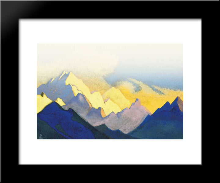 Himalayas. Varicoloured Snows. 20x24 Black Modern Wood Framed Art Print Poster by Roerich, Nicholas