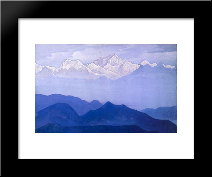 Himalayas 20x24 Black Modern Wood Framed Art Print Poster by Roerich, Nicholas