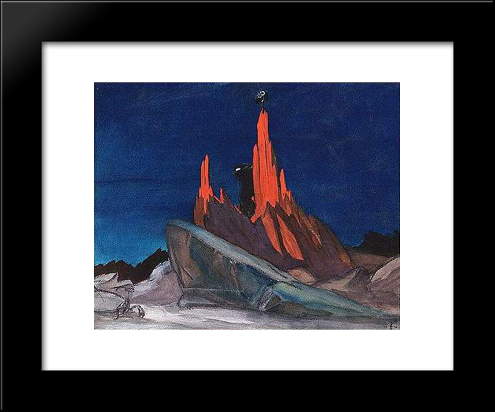 Hommage To Saint John The Baptist 20x24 Black Modern Wood Framed Art Print Poster by Roerich, Nicholas