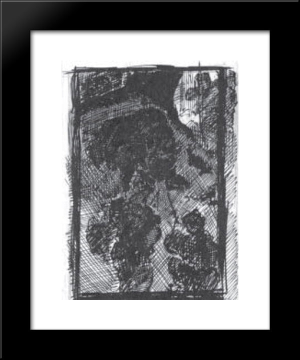 Hunting The Bears 20x24 Black Modern Wood Framed Art Print Poster by Roerich, Nicholas