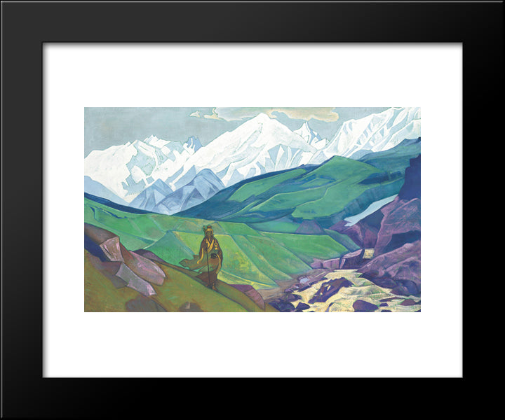 Ienno-Guio-Dia - Friend Of Travelers 20x24 Black Modern Wood Framed Art Print Poster by Roerich, Nicholas