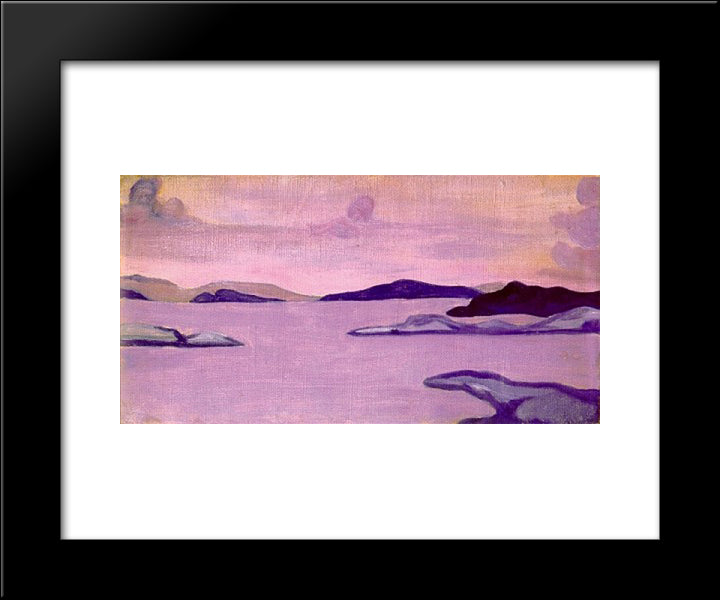 Island 20x24 Black Modern Wood Framed Art Print Poster by Roerich, Nicholas