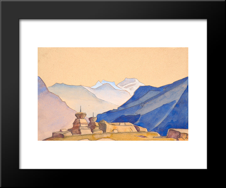 Karga 20x24 Black Modern Wood Framed Art Print Poster by Roerich, Nicholas