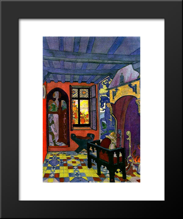 King'S Room 20x24 Black Modern Wood Framed Art Print Poster by Roerich, Nicholas
